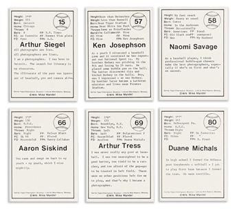 MIKE MANDEL (1950- ) Complete set of 134 Baseball Photographer Trading Cards. 1975.